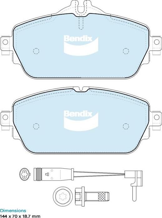 Bendix-AU DB2403 GCT - Bremžu uzliku kompl., Disku bremzes adetalas.lv