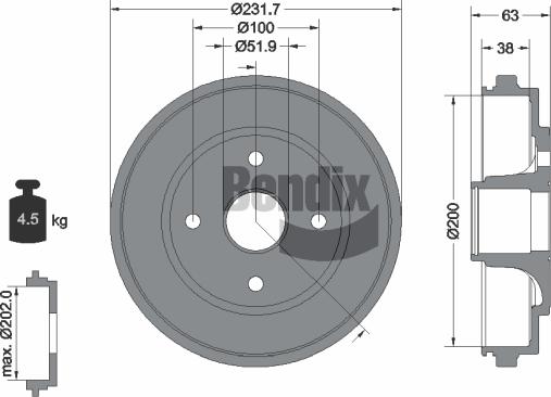 BENDIX Braking BDM1091 - Bremžu trumulis adetalas.lv