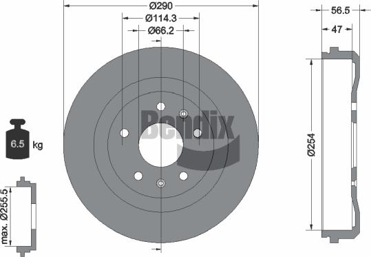 BENDIX Braking BDM1083 - Bremžu trumulis adetalas.lv