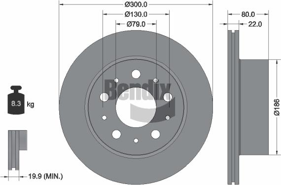 BENDIX Braking BDS1551 - Bremžu diski adetalas.lv