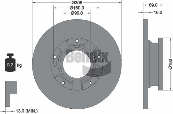 BENDIX Braking BDS1561 - Bremžu diski adetalas.lv