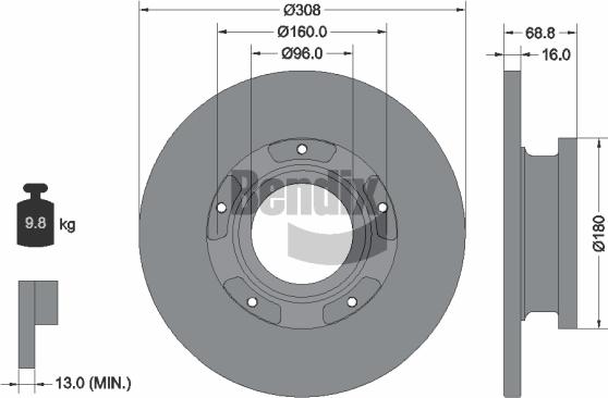 BENDIX Braking BDS1500 - Bremžu diski adetalas.lv