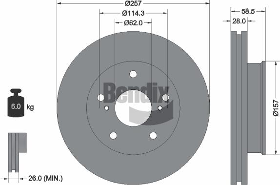 BENDIX Braking BDS1518 - Bremžu diski adetalas.lv