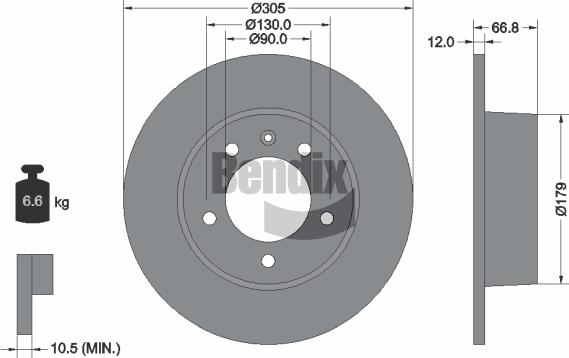 BENDIX Braking BDS1053 - Bremžu diski adetalas.lv