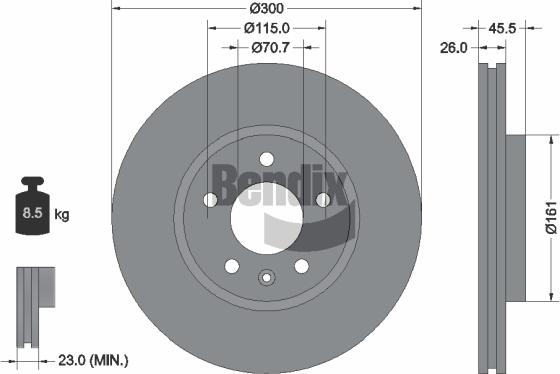 BENDIX Braking BDS1079HC - Bremžu diski adetalas.lv