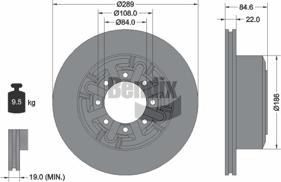 BENDIX Braking BDS1154 - Bremžu diski adetalas.lv