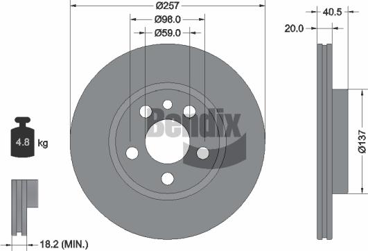 BENDIX Braking BDS1171 - Bremžu diski adetalas.lv