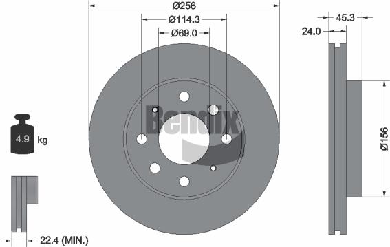 BENDIX Braking BDS1896 - Bremžu diski adetalas.lv