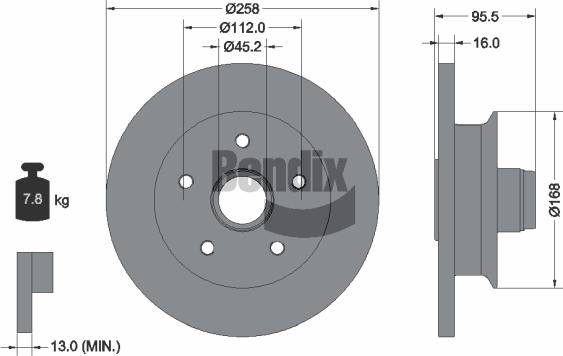 BENDIX Braking BDS1864 - Bremžu diski adetalas.lv