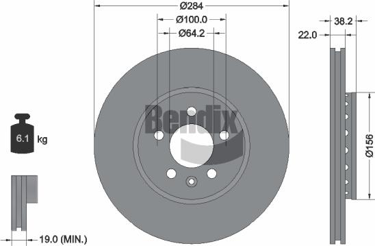 BENDIX Braking BDS1889 - Bremžu diski adetalas.lv