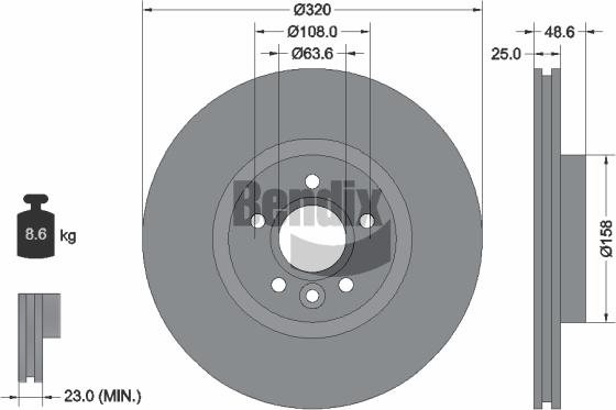 BENDIX Braking BDS1397HC - Bremžu diski adetalas.lv