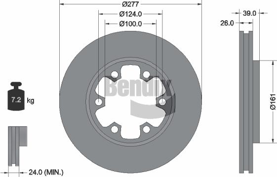 BENDIX Braking BDS1369 - Bremžu diski adetalas.lv