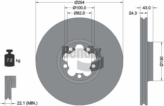 BENDIX Braking BDS1308 - Bremžu diski adetalas.lv