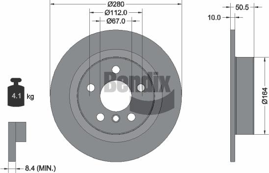 BENDIX Braking BDS1374 - Bremžu diski adetalas.lv