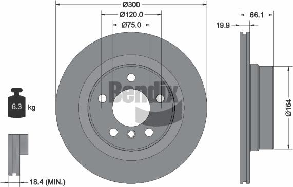 BENDIX Braking BDS1293 - Bremžu diski adetalas.lv