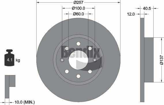 BENDIX Braking BDS1297 - Bremžu diski adetalas.lv