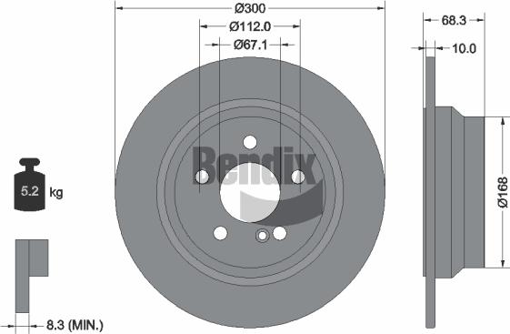 BENDIX Braking BDS1200 - Bremžu diski adetalas.lv