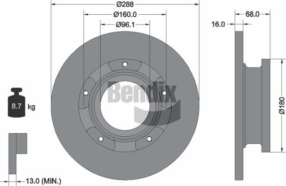 BENDIX Braking BDS1276 - Bremžu diski adetalas.lv