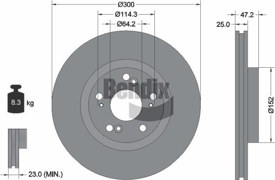 BENDIX Braking BDS1756 - Bremžu diski adetalas.lv