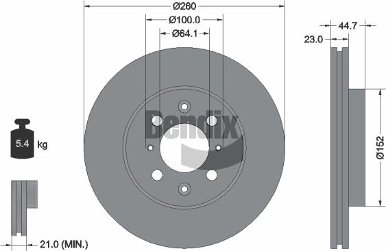 BENDIX Braking BDS2092 - Bremžu diski adetalas.lv