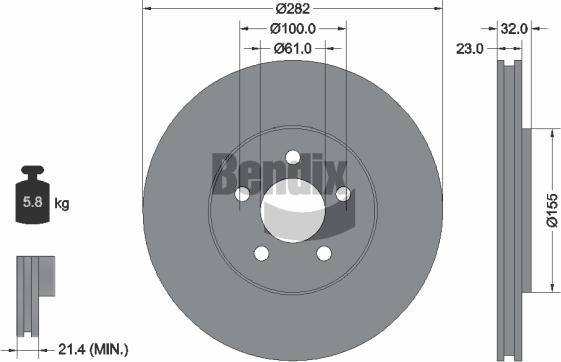 BENDIX Braking BDS2056 - Bremžu diski adetalas.lv