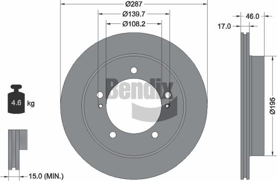 BENDIX Braking BDS2180 - Bremžu diski adetalas.lv