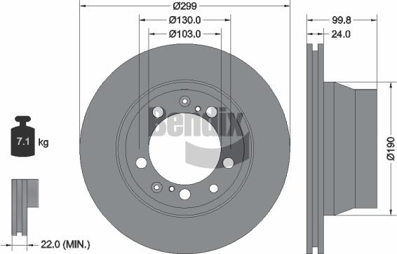 BENDIX Braking BDS2170 - Bremžu diski adetalas.lv