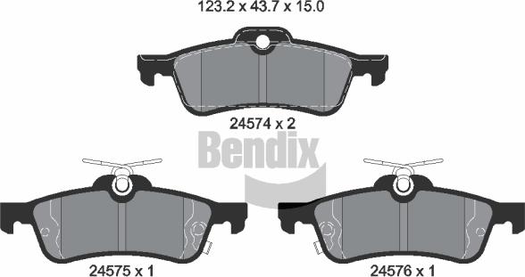 BENDIX Braking BPD1440 - Bremžu uzliku kompl., Disku bremzes adetalas.lv