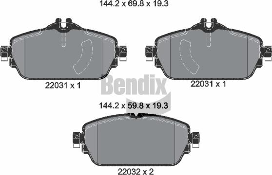 BENDIX Braking BPD1407 - Bremžu uzliku kompl., Disku bremzes adetalas.lv