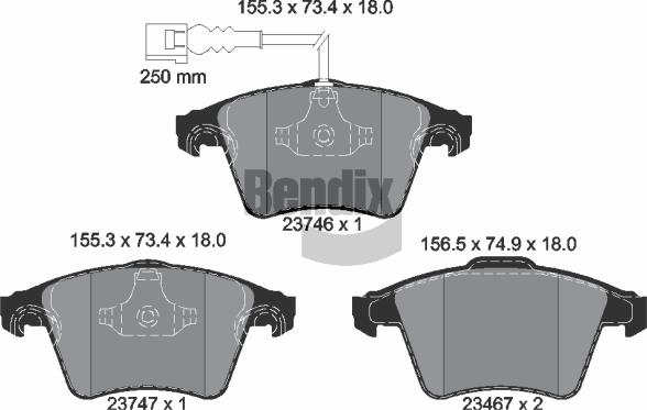 BENDIX Braking BPD1433 - Bremžu uzliku kompl., Disku bremzes adetalas.lv