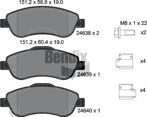 BENDIX Braking BPD1472 - Bremžu uzliku kompl., Disku bremzes adetalas.lv