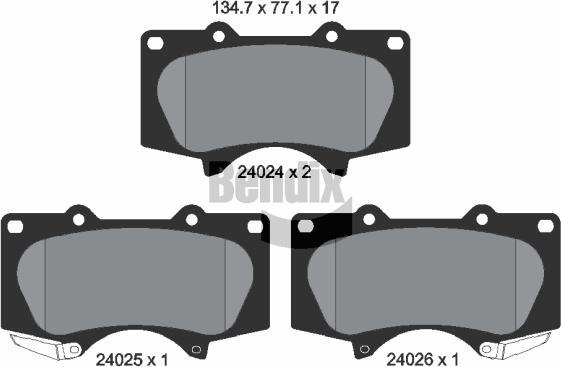 BENDIX Braking BPD1568 - Bremžu uzliku kompl., Disku bremzes adetalas.lv