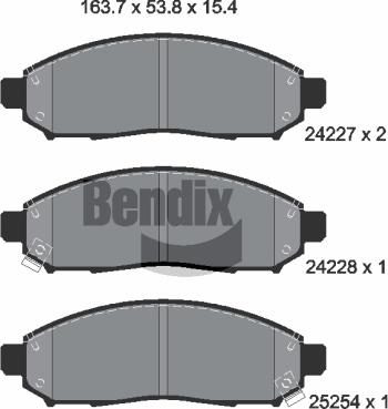 BENDIX Braking BPD1575 - Bremžu uzliku kompl., Disku bremzes adetalas.lv