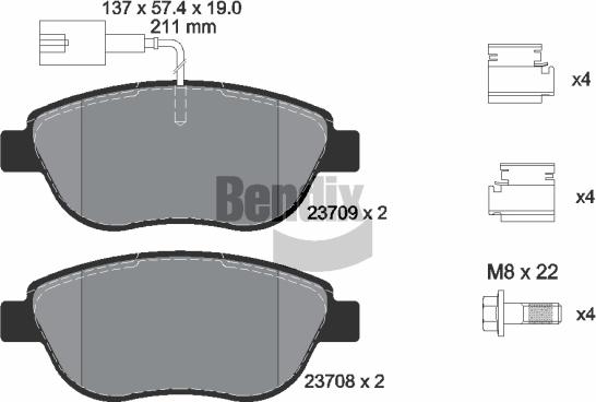 BENDIX Braking BPD1053 - Bremžu uzliku kompl., Disku bremzes adetalas.lv