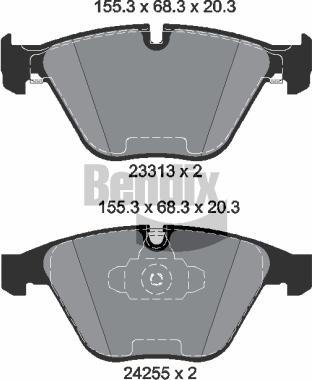 BENDIX Braking BPD1065 - Bremžu uzliku kompl., Disku bremzes adetalas.lv