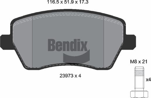 BENDIX Braking BPD1003 - Bremžu uzliku kompl., Disku bremzes adetalas.lv