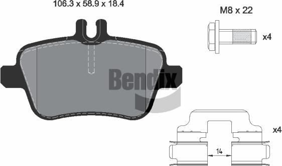 BENDIX Braking BPD1084 - Bremžu uzliku kompl., Disku bremzes adetalas.lv