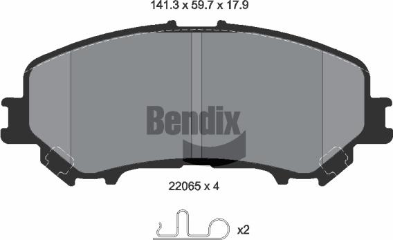 BENDIX Braking BPD1083 - Bremžu uzliku kompl., Disku bremzes adetalas.lv