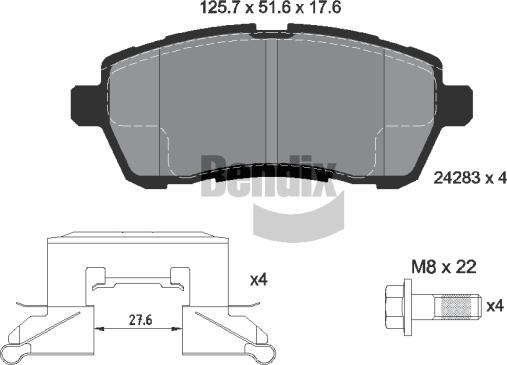 BENDIX Braking BPD1032 - Bremžu uzliku kompl., Disku bremzes adetalas.lv