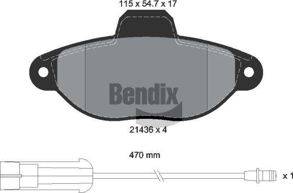 BENDIX Braking BPD1020 - Bremžu uzliku kompl., Disku bremzes adetalas.lv