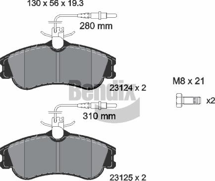 BENDIX Braking BPD1147 - Bremžu uzliku kompl., Disku bremzes adetalas.lv