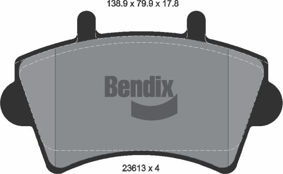 BENDIX Braking BPD1155 - Bremžu uzliku kompl., Disku bremzes adetalas.lv