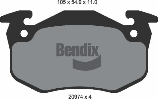 BENDIX Braking BPD1103 - Bremžu uzliku kompl., Disku bremzes adetalas.lv