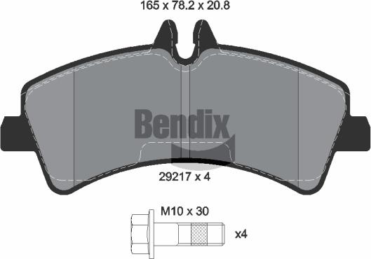 BENDIX Braking BPD1116 - Bremžu uzliku kompl., Disku bremzes adetalas.lv