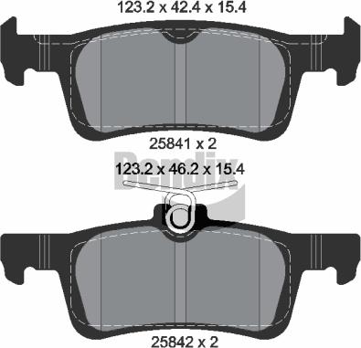 BENDIX Braking BPD1182 - Bremžu uzliku kompl., Disku bremzes adetalas.lv