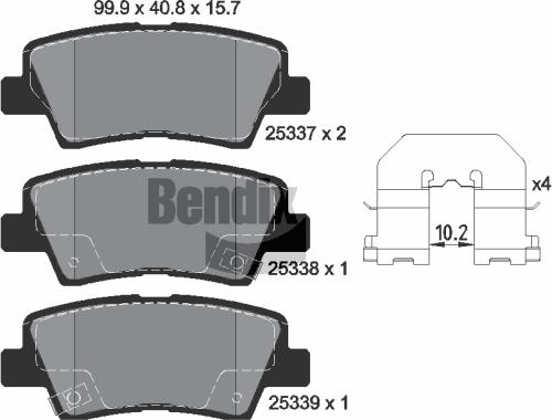 BENDIX Braking BPD1176 - Bremžu uzliku kompl., Disku bremzes adetalas.lv