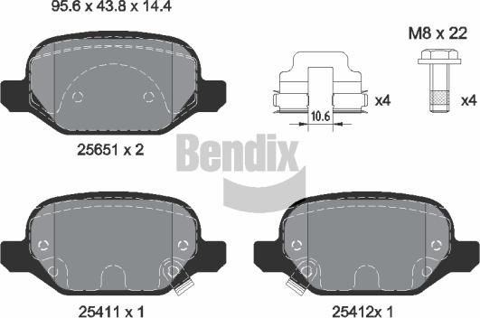 BENDIX Braking BPD1345 - Bremžu uzliku kompl., Disku bremzes adetalas.lv