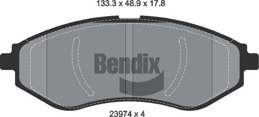 BENDIX Braking BPD1347 - Bremžu uzliku kompl., Disku bremzes adetalas.lv