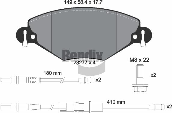 BENDIX Braking BPD1368 - Bremžu uzliku kompl., Disku bremzes adetalas.lv