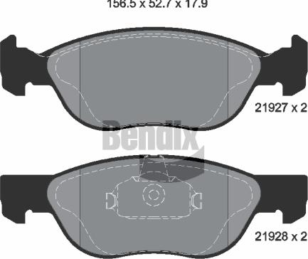 BENDIX Braking BPD1362 - Bremžu uzliku kompl., Disku bremzes adetalas.lv